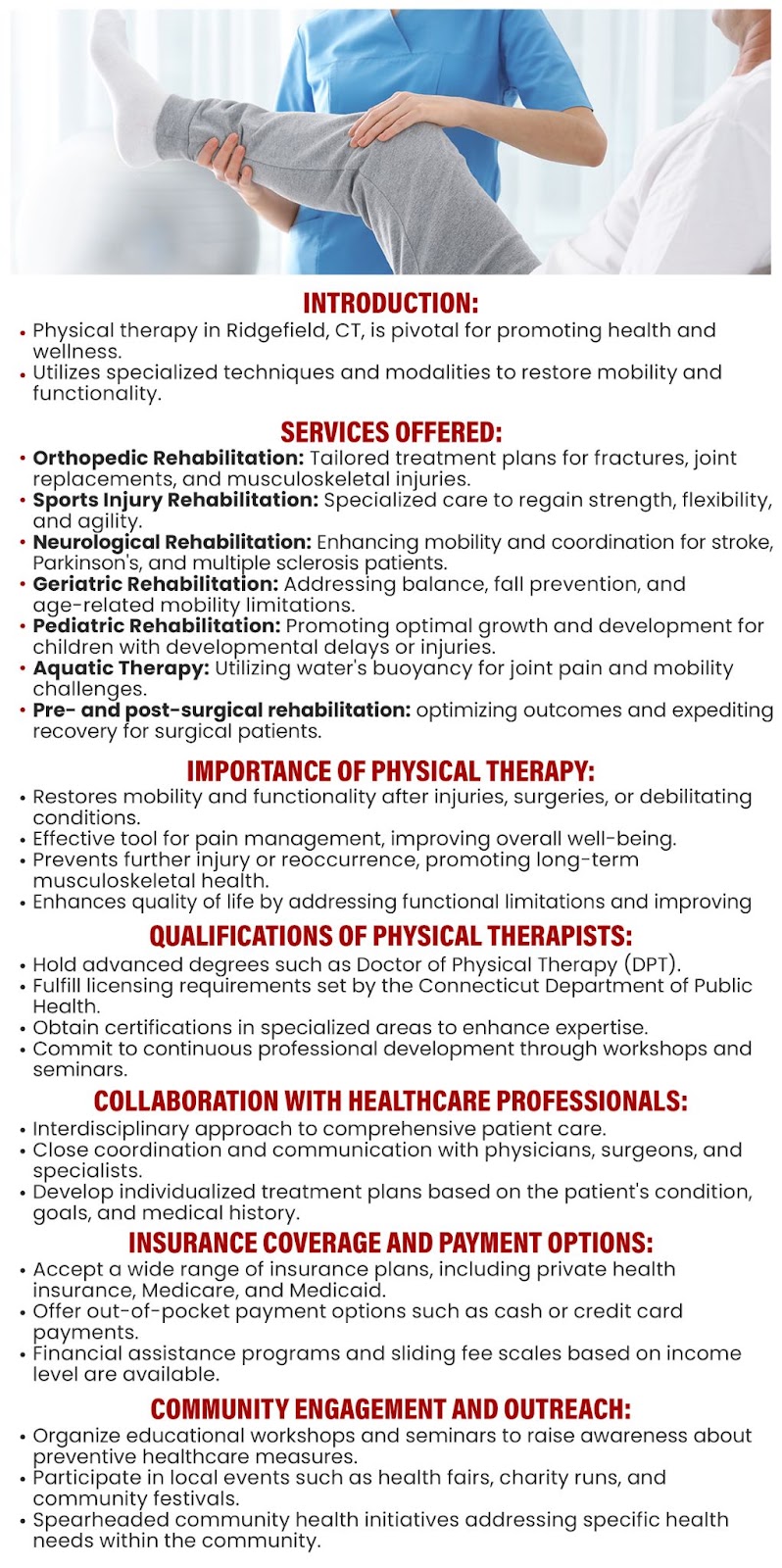 Physical Therapy In Ridgefield CT