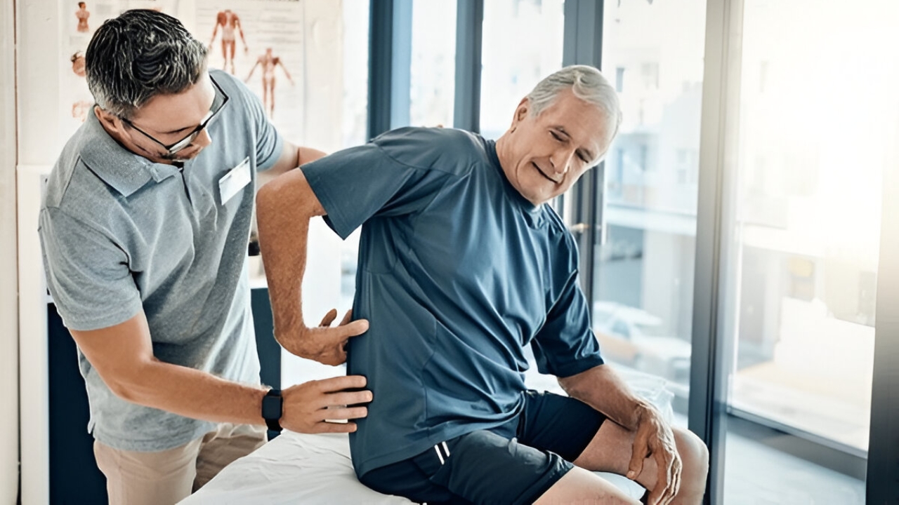 A chiropractor performs a spinal adjustment on a patient for Sciatica Treatment at Ridgefield Chiropractic & Wellness Center.